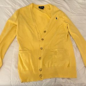 Ralph Lauren: Yellow button up shirt. With Gold buttons. Kids XL
